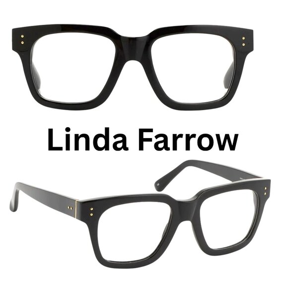 New Authentic  Linda Farrow Black Eyeglasses LFL/71/1  Hand Made Japan - Picture 1 of 6